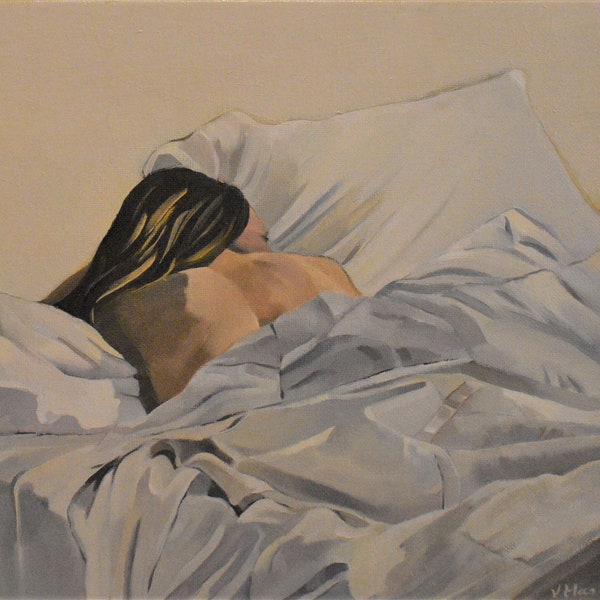 Figuative Female original oil painting 11x14 woman sleeping art
