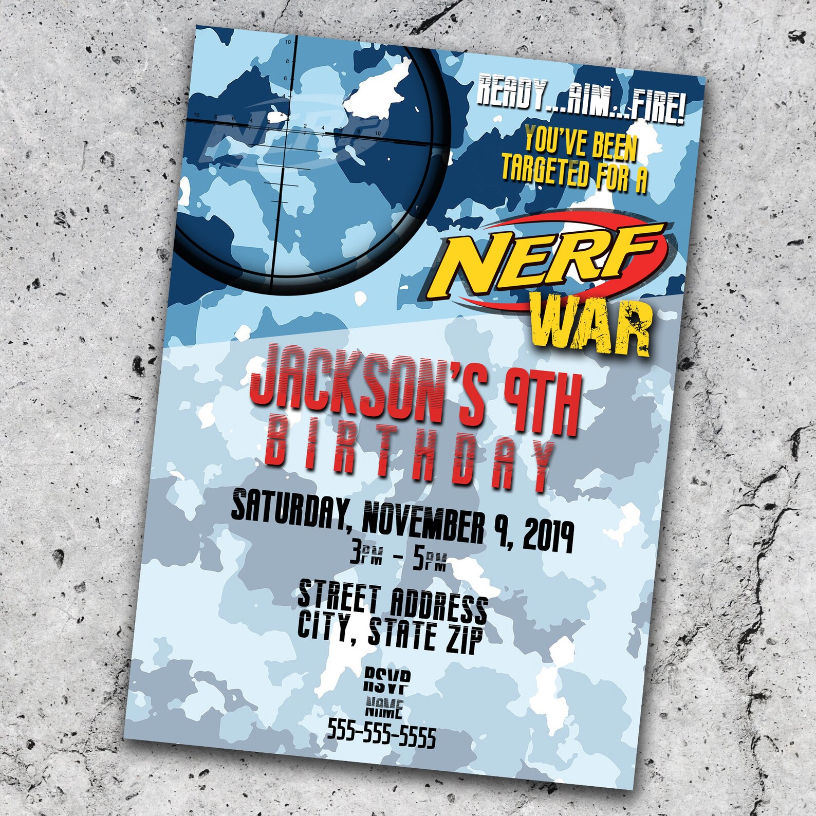 NERF Battle Party Invitation - Etsy