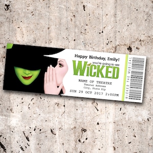 Wicked the Musical Collectible Theater Ticket