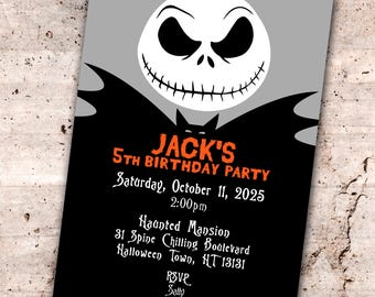 Invitación para fiesta de Jack Skellington
