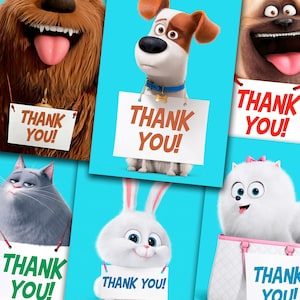Tarjetas de agradecimiento de LA VIDA SECRETA DE LAS MASCOTAS