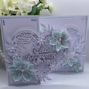 NUEVO**** Tarjeta personalizada de lujo para el 25.º aniversario de bodas de plata en caja