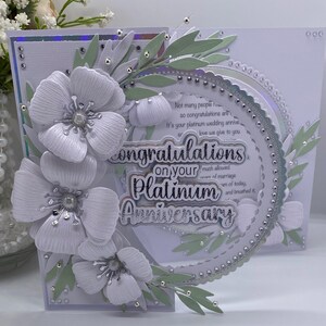 NOVO**** Cartão personalizado de luxo para 70º aniversário de casamento de platina em caixa