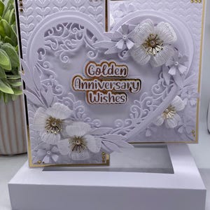 Personnalisée - Boîte de carte de luxe pour 50e anniversaire de mariage en or