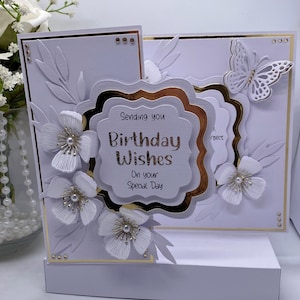 Carte d'anniversaire de luxe personnalisée pliée en Z