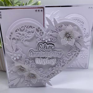Tarjeta personalizada de lujo para el 25.º aniversario de bodas de plata en caja