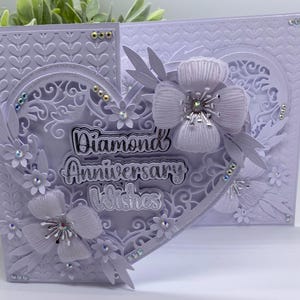 Nueva tarjeta **** personalizada - Tarjeta de lujo para el 60.º aniversario de bodas de diamantes en caja