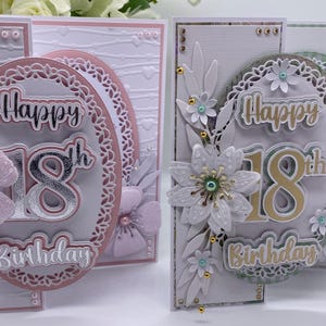 Carte d'anniversaire de luxe personnalisée pour 18e anniversaire avec sentiment à l'intérieur