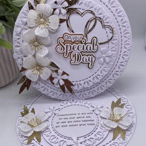 Cartão de casamento personalizado de luxo feito à mão
