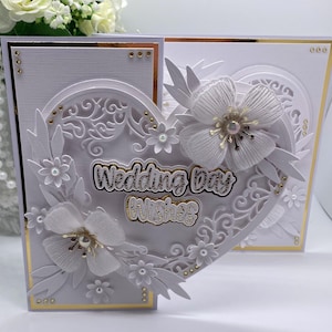 Cartão de casamento personalizado de luxo feito à mão