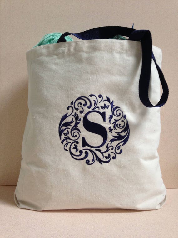 initial canvas bag