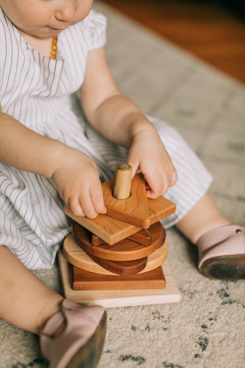 wooden shape toy waldorf toy Wood stacker,stacking toy stacking toy