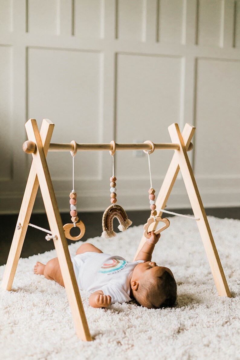 Pink Rainbow Gym wooden baby gym Wooden play gyms,wooden gym,play gym