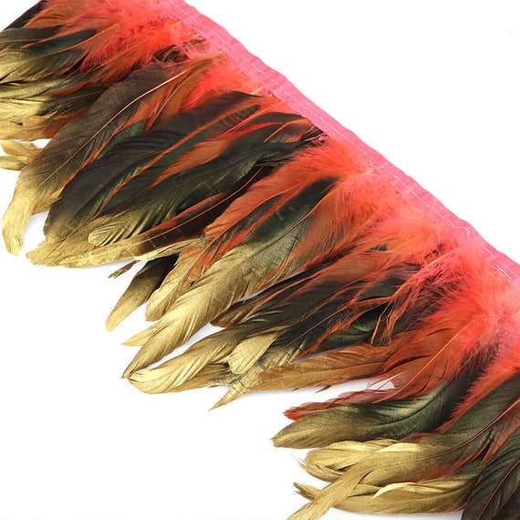 Green Rooster Feather Fringe Ribbon Trim Price for 30cm DIY Craft Clothing Juju