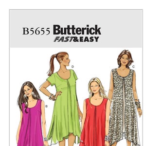 Butterick B5655 Draped-Overlay Top, Dresses & Pants PLUS 18W-24W UNCUT Pattern