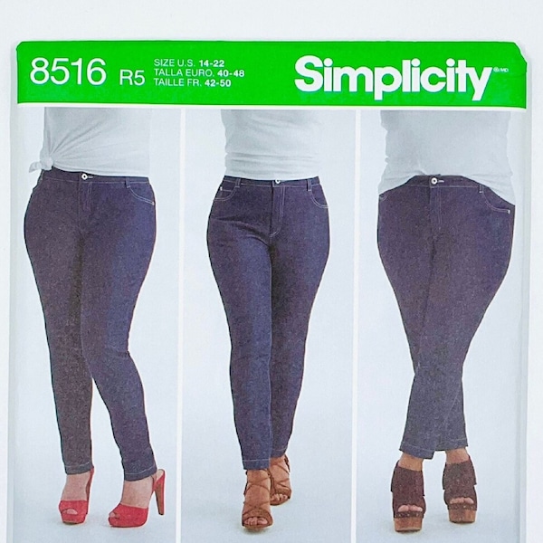 Uncut Simplicity Mimi Style Sewing Pattern D0844 / 8516 Skinny Jeans Slim Sz 14-22