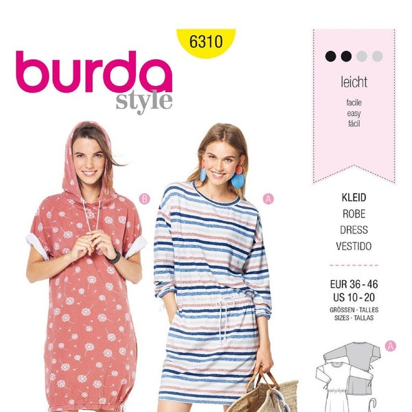 Misses' Shirt Dress Burda Style Sewing Pattern 6310 Size 10-20