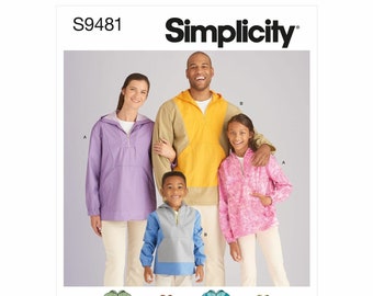 Tops unisex sin cortar S9481 para niños, adolescentes y adultos, tallas XS-XL, patrón Simplicity, nuevo