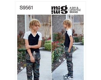 Top de punto sin cortar para niños y pantalones y shorts tejidos S9561 A Talla 8-16 Nuevo