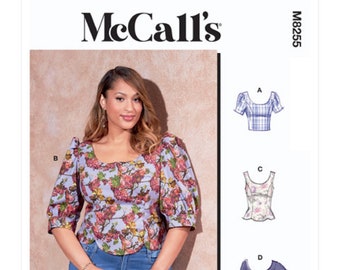 Patrón de costura para blusas de mujer y señoritas McCalls M8255 R11417 sin cortar, tallas 8 a 32 W