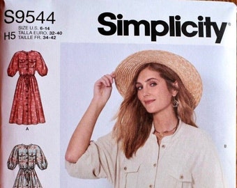 Kit de patrón de costura para mono y vestido de señora Simplicity, código S9544, tallas 6-14 y 16-24 (nuevo)