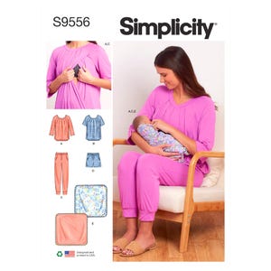 Uncut Simplicity S9556 A Misses Sz XS-XL Nursing Tops Pants Shorts + Blanket New