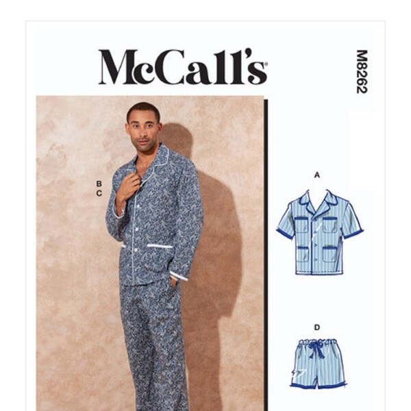 Sewing Pattern Mens Pajamas Top Pants McCalls 8262 Size XL XXL XXXL Uncut