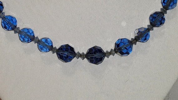 Light Blue Swarovski Graduated Crystal Beaded Nec… - image 2