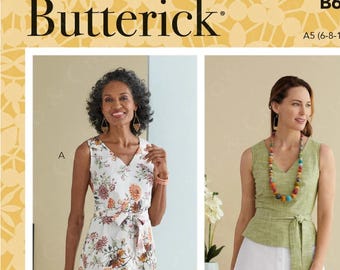 Vestido, fajín y cinturón para señoritas sin usar: patrón de costura fácil de Butterick B6759