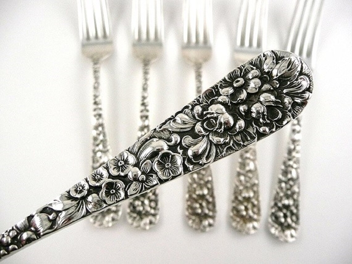 Antique US Sterling Silver 925 Flatware Set Kirk Stieff Rose Etsy