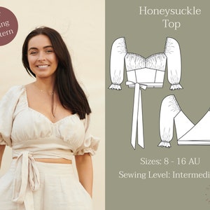 PDF Sewing Pattern Honeysuckle Top