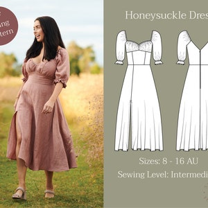 PDF Sewing Pattern Honeysuckle Dress