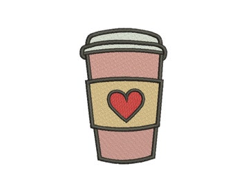 Coffee embroidery , Machine Embroidery Designs, Girl  Applique,  Embroidery Instant Download