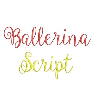 Ballerina Script Embroidery Font 3 Size  Font Machine Embroidery Font Instant Download 9 Formats Embroidery Pattern PES and BX