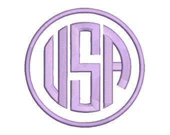 Circle Monogram Embroidery Font 5 Size Font Machine Embroidery Font Instant Download 9 Formats Embroidery Pattern PES and BX