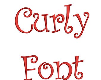 Curly Embroidery Font 3 Size Font Machine Embroidery Font Instant Download 9 Formats Embroidery Pattern PES and BX