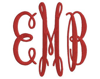 Oval Monogram Embroidery Font 3 Size Font Machine Embroidery Font Instant Download 9 Formats Embroidery Pattern PES and BX