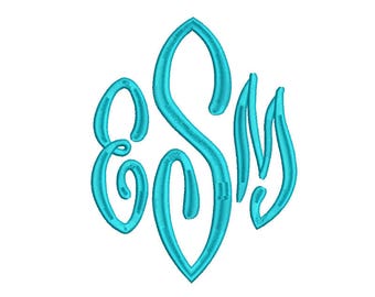 End Scroll Large Monogram Embroidery Font 3 Size Font Machine Embroidery Font Instant Download 9 Formats Embroidery Pattern PES and BX