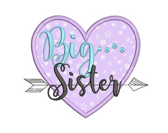 Big sister Applique, Embroidery designs 4x4 5x7 6x10 , Embroidery sayings, football embroidery, Base ball applique, Applique design