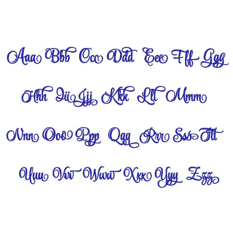 Style Script Embroidery Font 5 Size Font Machine Embroidery Font Instant Download 9 Formats Embroidery Pattern PES and BX image 2