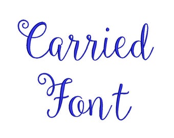 Carried Embroidery Font 5 Size  Font Machine Embroidery Font Instant Download 9 Formats Embroidery Pattern PES and BX
