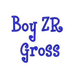Boy RZ Gross Embroidery Font 5 Size  Font Machine Embroidery Font Instant Download 9 Formats Embroidery Pattern PES and BX