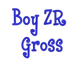 Boy RZ Gross Embroidery Font 5 Size  Font Machine Embroidery Font Instant Download 9 Formats Embroidery Pattern PES and BX