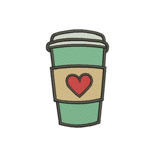 Coffee embroidery , Machine Embroidery Designs, Girl Applique, Embroidery Instant Download image 2