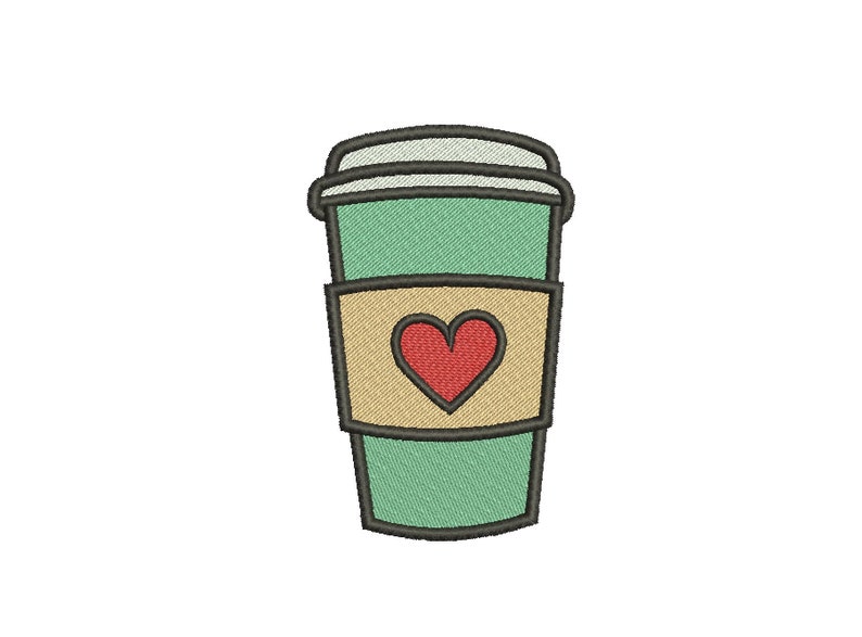 Coffee embroidery , Machine Embroidery Designs, Girl Applique, Embroidery Instant Download image 2