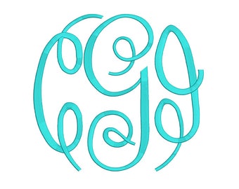 Fancy Monogram Embroidery Font 3 Size Font Machine Embroidery Font Instant Download 9 Formats Embroidery Pattern PES and BX