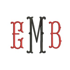 Fish tail  Monogram Embroidery Font 4 Size Font Machine Embroidery Font Instant Download 9 Formats Embroidery Pattern PES and BX
