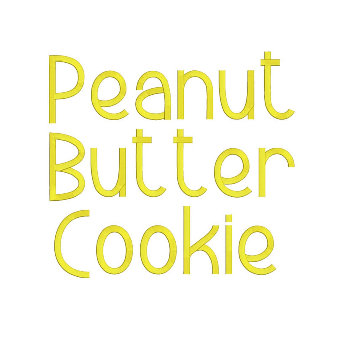 Peanut Butter Cookie Embroidery Font 5 Size Font Machine Etsy