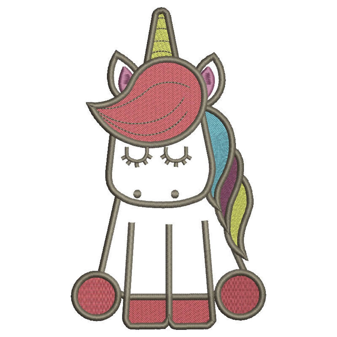 Unicorn Applique Design 8 Size machine Embroidery Designs Etsy