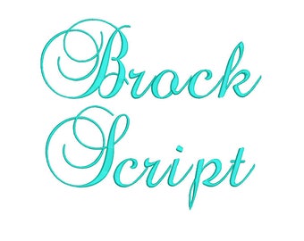 Brock Script Embroidery Font 3 Size  Font Machine Embroidery Font Instant Download 9 Formats Embroidery Pattern PES and BX